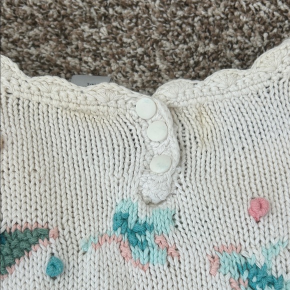 Vintage Portraits Tulip Ramie Cotton Floral Handknit Sweater medium - Picture 16 of 16